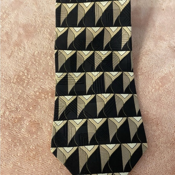 erre Other - Elegant Black and Gold Men's Tie
